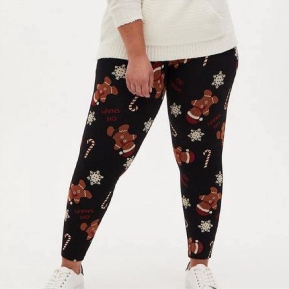 Torrid signature waist premium Christmas “oh snap” gingerbread leggings